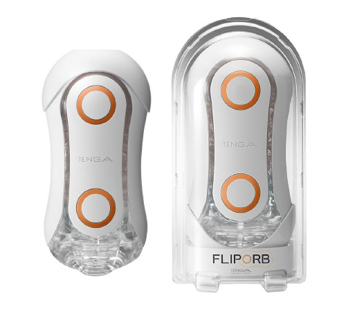 Мастурбатор Tenga FLIP ORB - Orange Crash, с изменяемым сжатием, со стимулирующими  шариками внутри