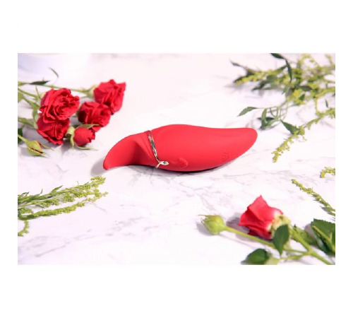 Кліторальний вібромасажер з язичком та вібрацією Zalo Hero, Wine Red