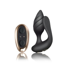 Анально-вагинальный вибратор для пар Rocks Off Cocktail Black, пульт ДУ