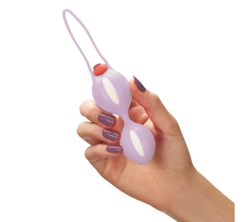 Вагинальные шарики Fun Factory SMARTBALLS DUO, сиренево-белые, 2 шт, диаметр 3,2 и 3,6 см
