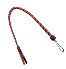 Плеть гибкая Снейк, натуральная кожа, цвет черно-красный, длина - 80 см