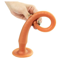 Силиконовая анальная пробка длинная, телесная, 30 см