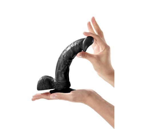 Фаллоимитатор на присоске Real Body - Real Bruce Black, TPE, диаметр 4,2см