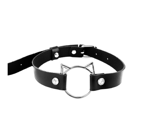 Чокер на шею Кошечка Art of Sex - Kiti из натуральной кожи, Черный