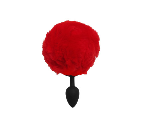 Силіконова анальна пробка S Чорна з Червоним хвостиком