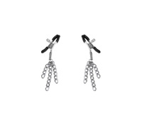 Зажимы для сосков с кисточками Feral Feelings - Nipple clamps Tassels, серебро/черный