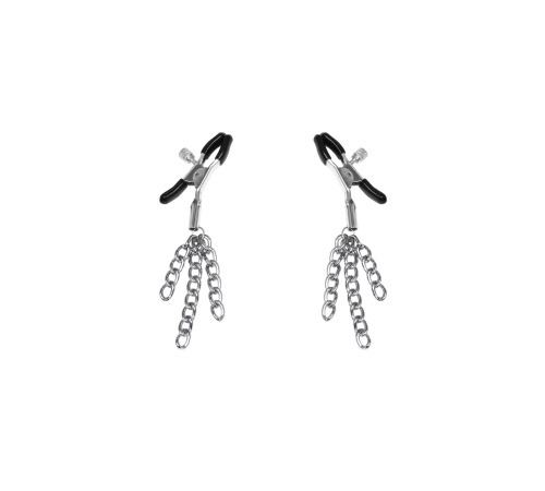 Зажимы для сосков с кисточками Feral Feelings - Nipple clamps Tassels, серебро/черный