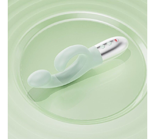 Вибратор-кролик для точки G KISTOY Big G Green, изогнутый отросток, автоматический подогрев