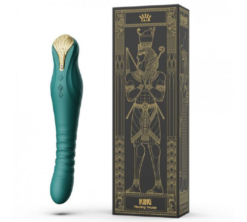 Вибромассажер с фрикциями и управлением со смартфона  ZALO KING, Turquoise Green