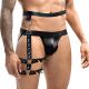 Мужские гартеры из натуральной кожи Art of Sex - Serge, цвет Черный, размер XS-M