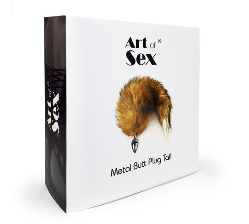 Металева анальна пробка з хвостом з натурального хутра Art of Sex Foxy fox