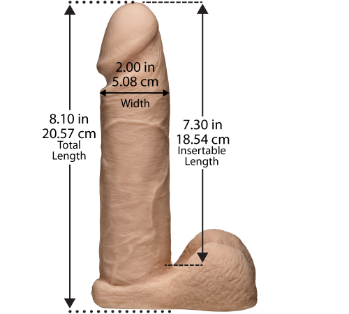 Фаллоимитатор Doc Johnson Vac-U-Lock - 8 Inch ULTRASKYN Cock White, диаметр 5,1см