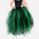 Пишна зелено-чорна фатинова спідниця, розмір L-2XL