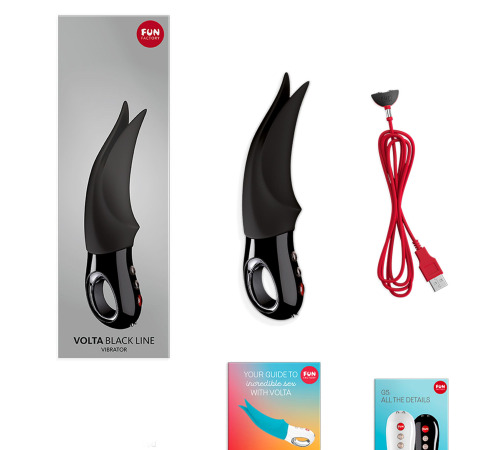Вібратор для клітора Fun Factory VOLTA black, гнучкий подвійний кінчик