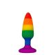Силіконова анальна пробка Wooomy Hiperloo Silicone Rainbow Plug S, діаметр 2,4 см, довжина 9 см