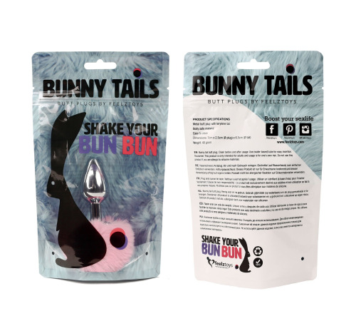 Анальная пробка FeelzToys - Bunny Tails Butt Plug Pink