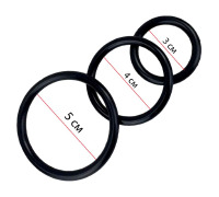 Кільця ерекційні 3в1, Силікон, Чорний