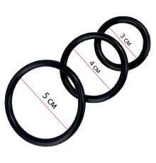 Эрекционные кольца 3в1, Силикон, Черный