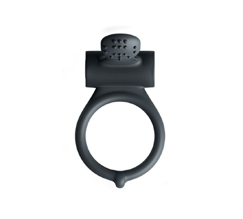 Ерекційне кільце Dorcel Power Clit Black V2 з вібрацією та язичком з щіточкою