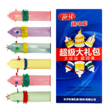 Презервативы с усиками и шипами Extra Sensitive, синие, 6 шт