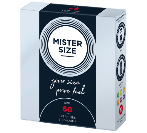 Презервативы Mister Size - pure feel - 60 (3 condoms), толщина 0,05 мм