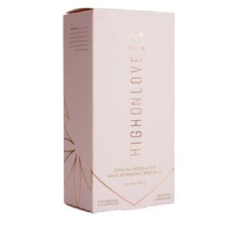 Масажна олія HighOnLove Massage Oil - Strawberry & Champagne (120 мл) з маслом насіння конопель