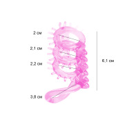 Насадка на член 4 Кільця, колір Рожевий, гель
