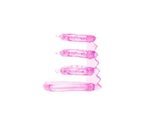 Насадка на член 4 Кільця, колір Рожевий, гель