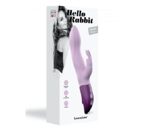 Вібратор-кролик Love To Love Hello Rabbit Violet з гнучким стовбуром і стимуляцією точки G, 2 мотори