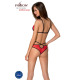 Комплект білизни Passion PEONIA SET L/XL red, бра, трусики