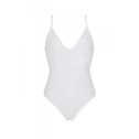 Боди Passion Ursula Body white L/XL, с ажурным декором и открытым шагом