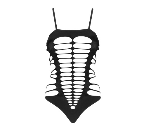 Бодистокинг с поперечными вырезами Obsessive B122 teddy S/M/L, черный