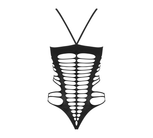 Бодистокинг с поперечными вырезами Obsessive B122 teddy S/M/L, черный