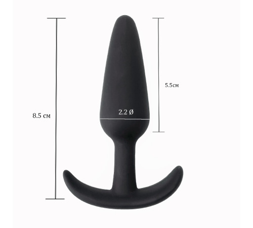 Анальна пробка Velvet Bullet S, оксамитовий силікон, колір Чорний
