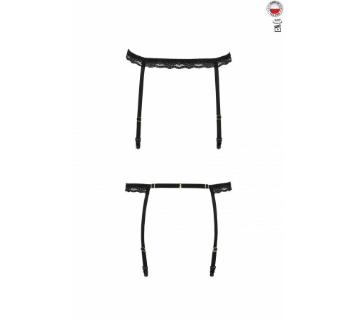 Пояс-стрепи для панчіх Shelly Garter Belt black XXL/XXXL — Passion Exclusive
