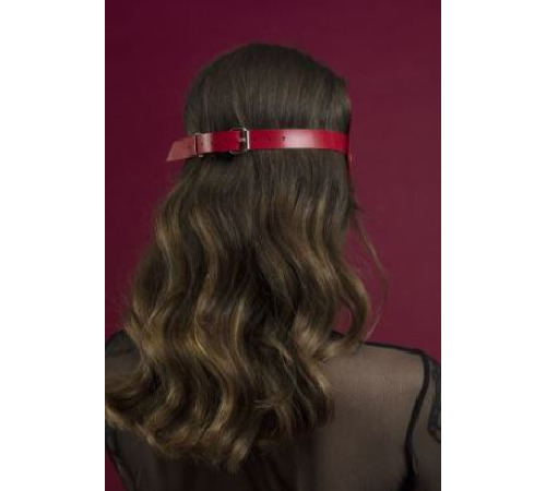 Маска кішечки Feral Feelings - Kitten Mask, натуральна шкіра, червона