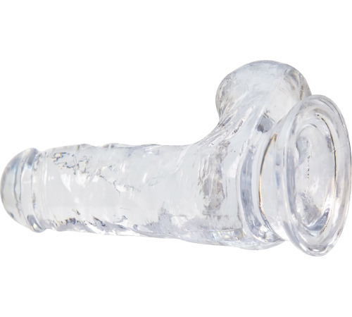 Прозрачный фаллоимитатор на присоске ADDICTION — Clear Dildo with Balls 6″, вибропуля в подарок