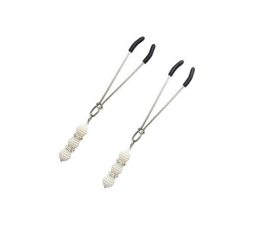 Затискачі для сосків прямі з Білими намистинками