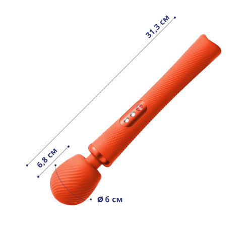 Вібромасажер Fun Factory VIM Vibrating Wand sunrise orange, суперпотужний та легкий, 6 годин роботи