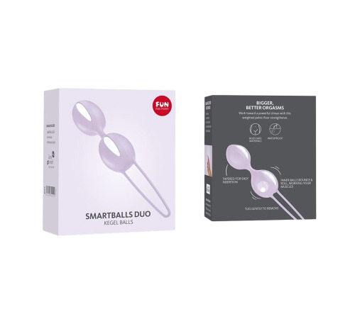 Вагинальные шарики Fun Factory SMARTBALLS DUO, сиренево-белые, 2 шт, диаметр 3,2 и 3,6 см