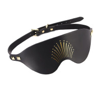 Роскошная маска на глаза Zalo Blindfolds Black, натуральная кожа
