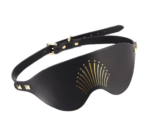 Розкішна маска на очі Zalo Blindfolds Black, натуральна шкіра