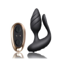 Анально-вагинальный вибратор для пар Rocks Off Cocktail Black, пульт ДУ