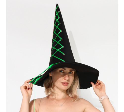 Костюм відьми з корсетом, комплект на Геловін з капелюхом, Розмір L-2XL