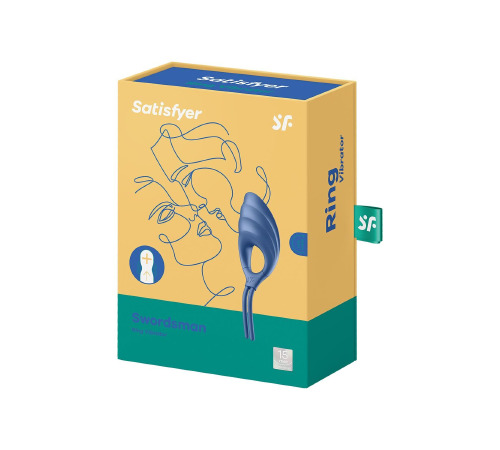 Ерекційне віброкільце-ласо Satisfyer Swordsman Blue, міцна фіксація, 10 режимів, потужний мотор