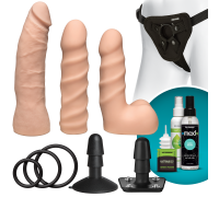 Набір для страпона Doc Johnson Vac-U-Lock Dual Density Starter Set Vanilla, діаметр 2х3,8 см, 5,1 см