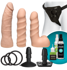 Набір для страпона Doc Johnson Vac-U-Lock Dual Density Starter Set Vanilla, діаметр 2х3,8 см, 5,1 см