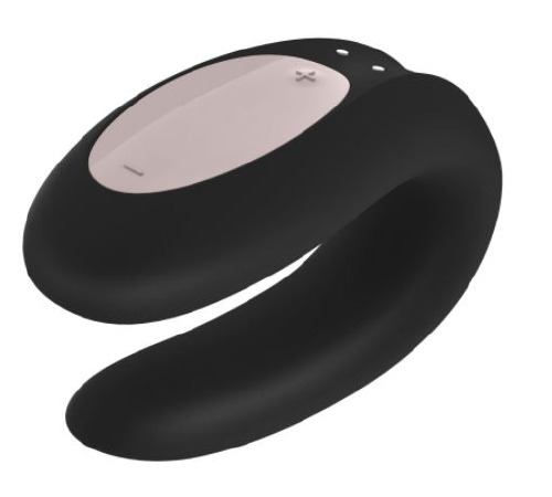 Смарт-вибратор для пар Satisfyer Double Joy Black с широким клиторальным стимулятором