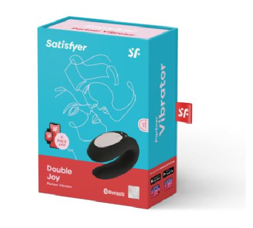 Смарт-вибратор для пар Satisfyer Double Joy Black с широким клиторальным стимулятором