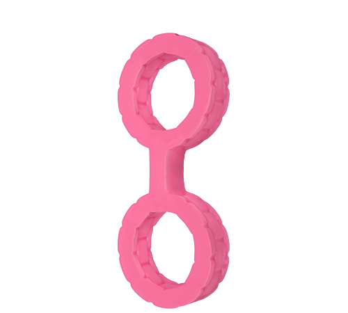 Наручники з силікону Doc Johnson The Cuffs Small - Pink, добре тягнуться, для рук і для ніг